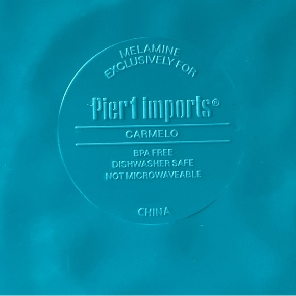 Pier 1 turquoise blue melamine appetizer serving tray - Picture 7 of 8